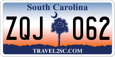 SC license plate ZQJ062