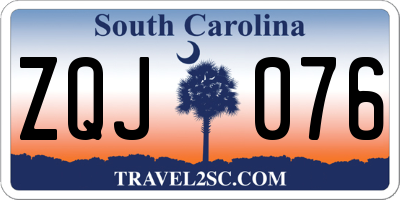 SC license plate ZQJ076