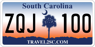 SC license plate ZQJ100
