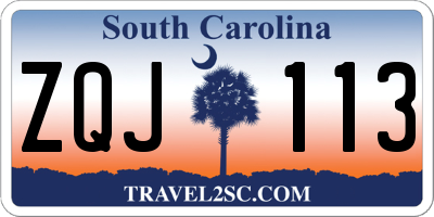 SC license plate ZQJ113