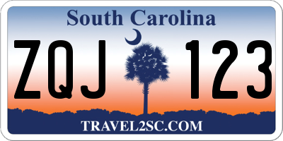 SC license plate ZQJ123