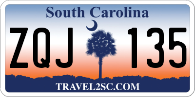 SC license plate ZQJ135