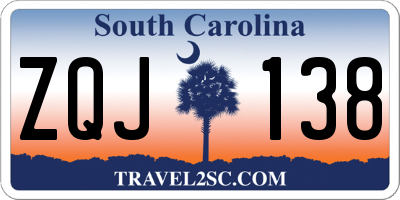 SC license plate ZQJ138