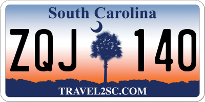 SC license plate ZQJ140