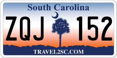 SC license plate ZQJ152