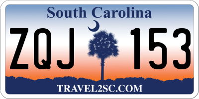 SC license plate ZQJ153