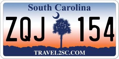 SC license plate ZQJ154