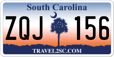 SC license plate ZQJ156