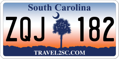SC license plate ZQJ182
