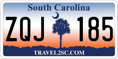SC license plate ZQJ185