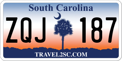 SC license plate ZQJ187