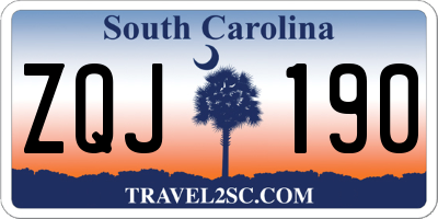 SC license plate ZQJ190