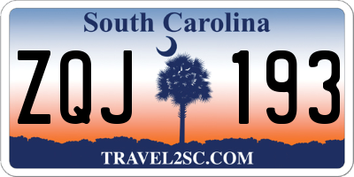 SC license plate ZQJ193