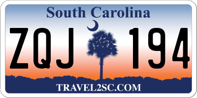 SC license plate ZQJ194