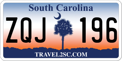 SC license plate ZQJ196