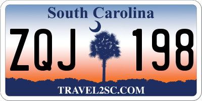 SC license plate ZQJ198