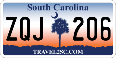 SC license plate ZQJ206