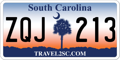 SC license plate ZQJ213