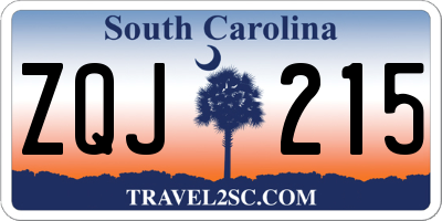 SC license plate ZQJ215