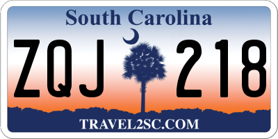 SC license plate ZQJ218