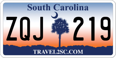 SC license plate ZQJ219