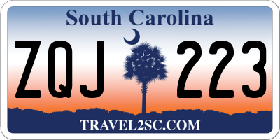 SC license plate ZQJ223