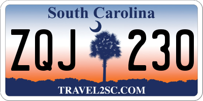 SC license plate ZQJ230