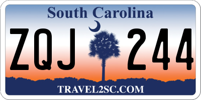 SC license plate ZQJ244