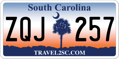 SC license plate ZQJ257