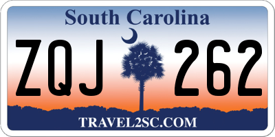 SC license plate ZQJ262