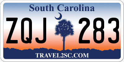 SC license plate ZQJ283