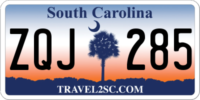 SC license plate ZQJ285
