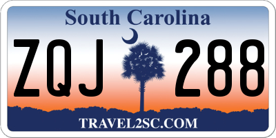 SC license plate ZQJ288