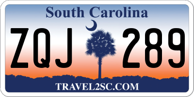 SC license plate ZQJ289