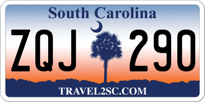 SC license plate ZQJ290