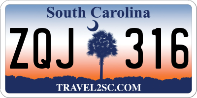 SC license plate ZQJ316