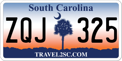 SC license plate ZQJ325