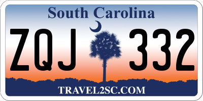 SC license plate ZQJ332