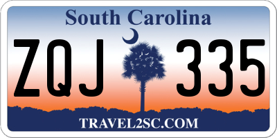 SC license plate ZQJ335