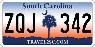 SC license plate ZQJ342