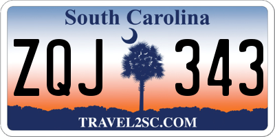 SC license plate ZQJ343