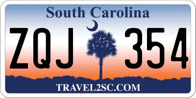 SC license plate ZQJ354