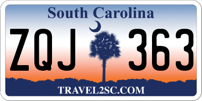 SC license plate ZQJ363