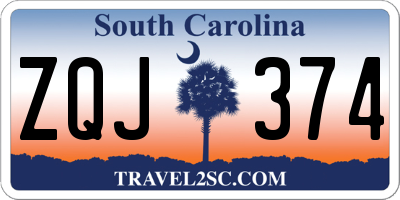 SC license plate ZQJ374