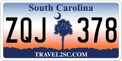 SC license plate ZQJ378