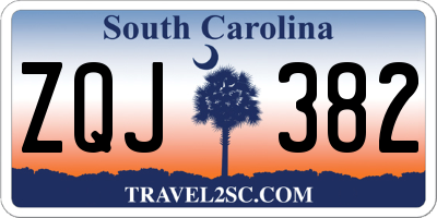 SC license plate ZQJ382