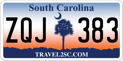 SC license plate ZQJ383