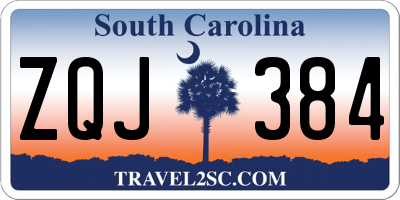 SC license plate ZQJ384