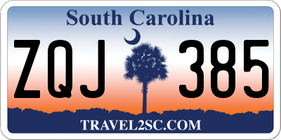SC license plate ZQJ385