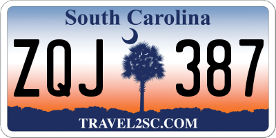 SC license plate ZQJ387
